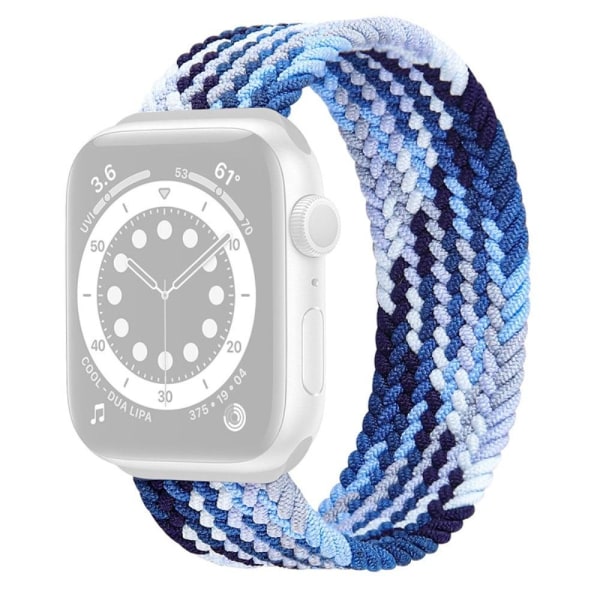 Apple Watch Series 8 (45mm) / Watch Ultra klockarmband i elastisk nylon - Blå / Vit / Vit Blå