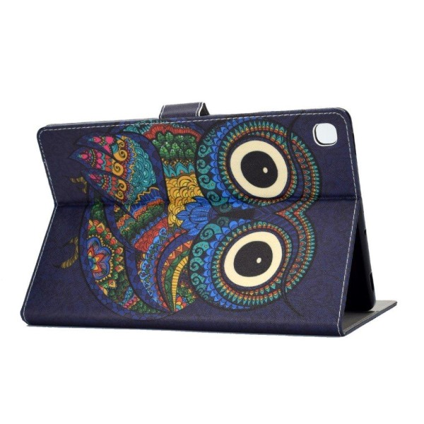 Samsung Galaxy Tab S5e pattern leather case - Owl Svart