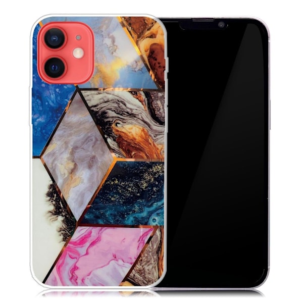 Marble iPhone 13 Suojakotelo - Vibrant Marble Diamond Multicolor