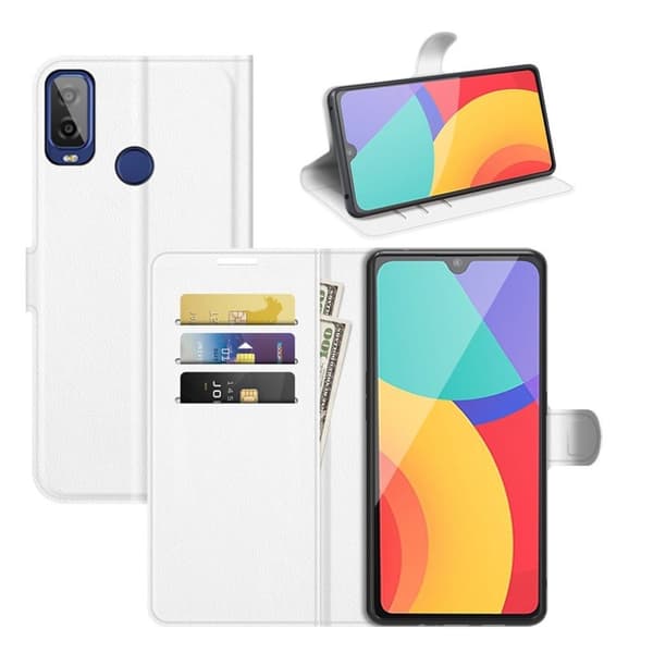 Klassisk Alcatel 1L (2021) flip etui - Hvid White
