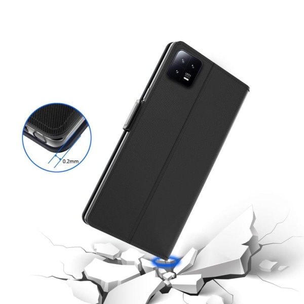 Phone Etui med Make-up Mirror og Slick Design til Xiaomi 13 - Rødguld Pink