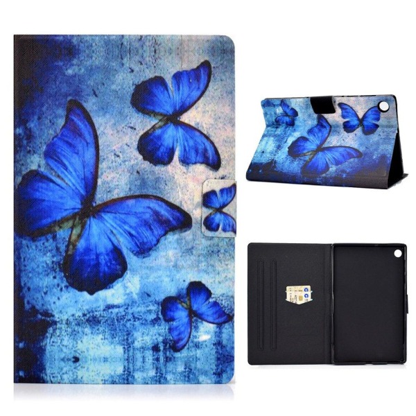 Lenovo Tab M10 FHD Plus cool pattern leather flip case - Blue Bu Blue