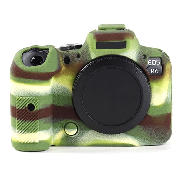 Canon EOS R6 litchi textur silikonöverdrag - Kamouflage Grön