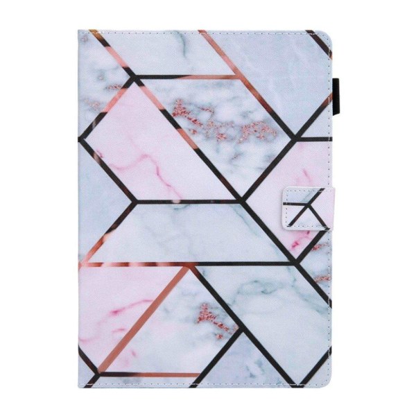 Cool patterned leather flip case for iPad (2018) - Marble Textur White