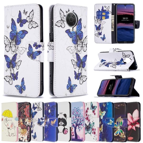 Wonderland Nokia G20 Flippetui - Blåe Sommerfugler Multicolor