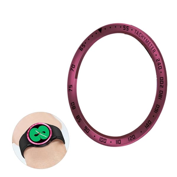 Samsung Galaxy Watch 4 Classic (42mm) tachymeter stil rustfrit stål bezel ring - Rødvin / Sort Red