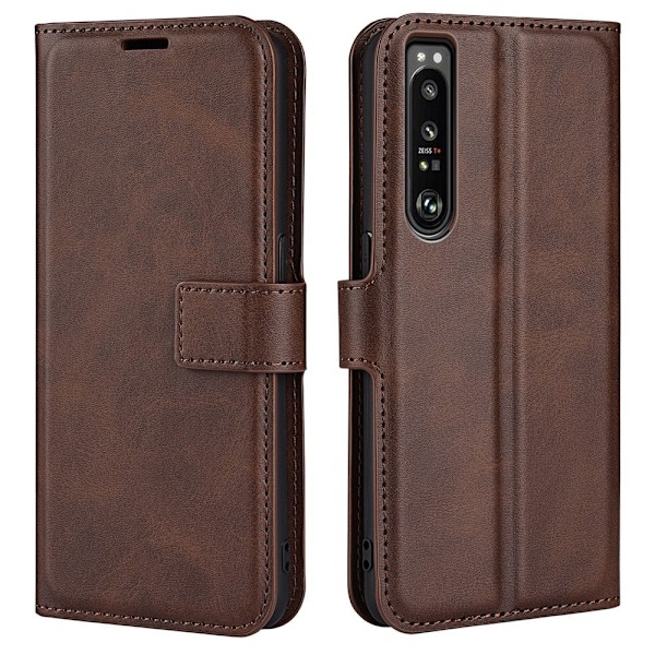 Sony Xperia 1 IV nahkainen lompakokkotelo - Ruskea Brown