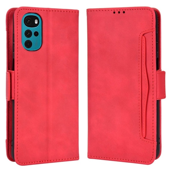 Motorola Moto G22 moderni nahkainen lompakkokotelo - Punainen Red