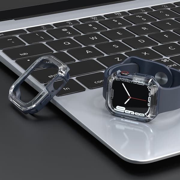 Apple Watch (41 mm) transparent TPU-skal i två färger - Transparent / Midnattsblå Blå