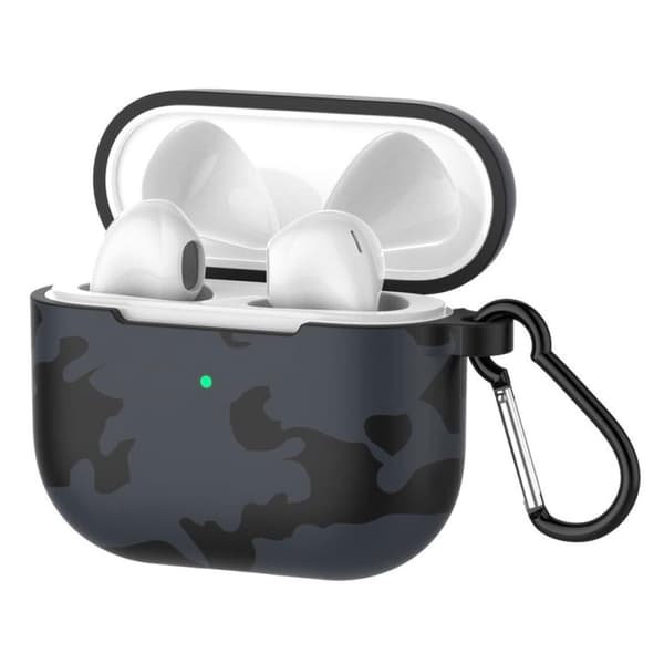 AirPods 3 etui med farverigt silikonemønster - Camouflage Grå Silver grey