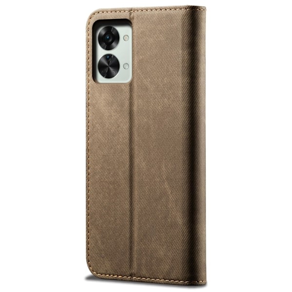 Jeans OnePlus Nord 2T flip etui - Brun Brown