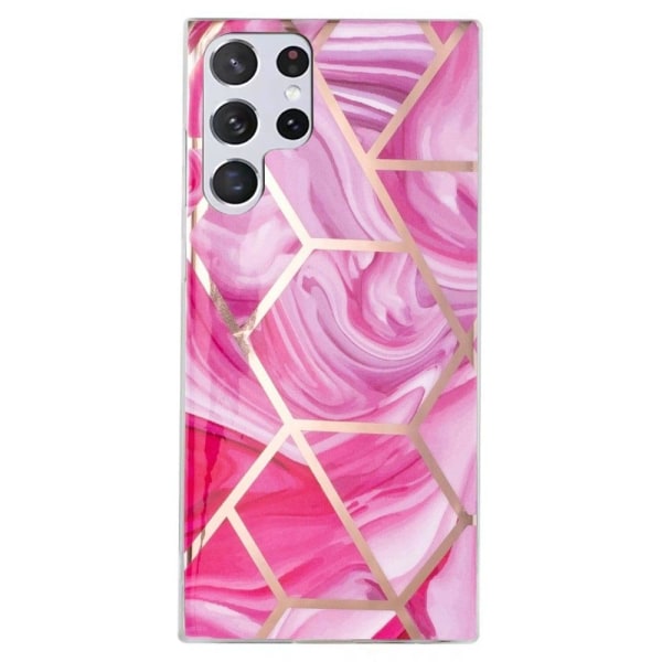 Marble Samsung Galaxy S22 Ultra Suojakotelo - Red Rhombus Red
