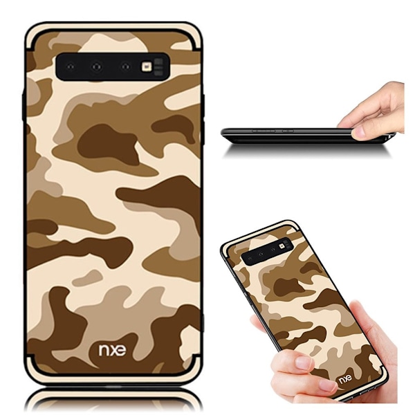 NXE Samsung Galaxy S10 Plus kamouflage mønstret etui - Khaki Beige