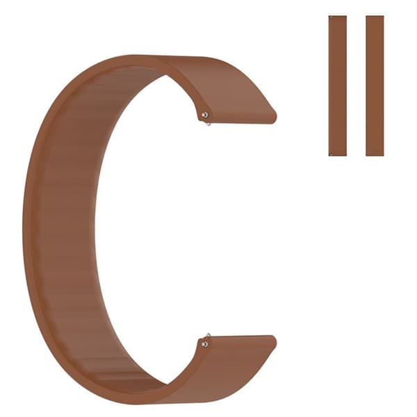 22mm Universal elastinen yksivärinen silikoni ranneke - Ruskea / Ruskea Brown
