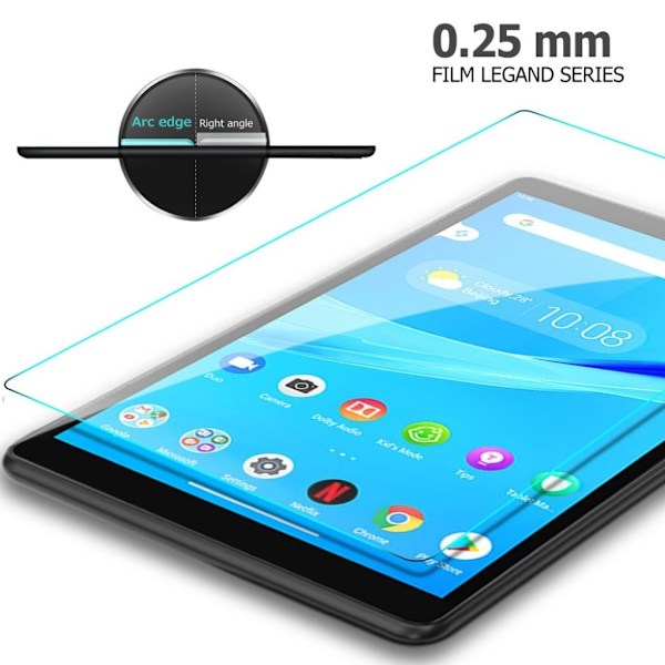 Lenovo Tab M8 arc edge rempered lasi näytön suojakalvo Transparent