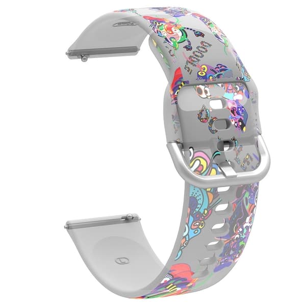 20mm Universal kuvio painettu silikoni ranneke - Doodle Multicolor
