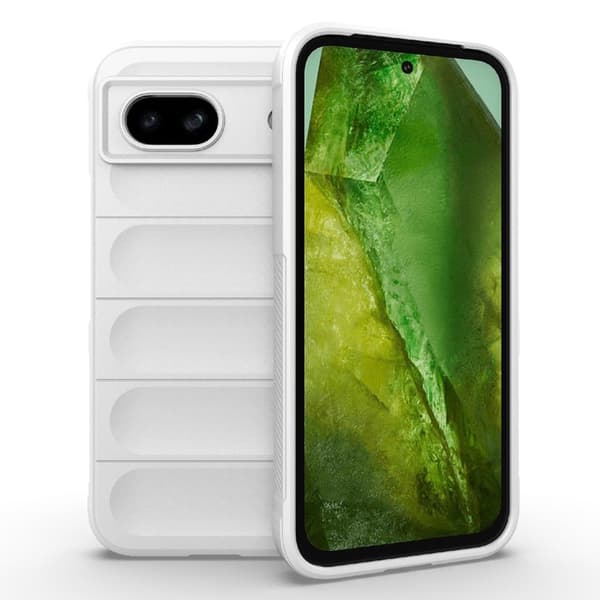 Mjukt greppformat Google Pixel 8A skal - Vit Vit