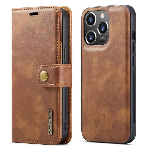 DG.Ming iPhone 14 Pro 2-in-1 Lommebok Etui - Brun Brown
