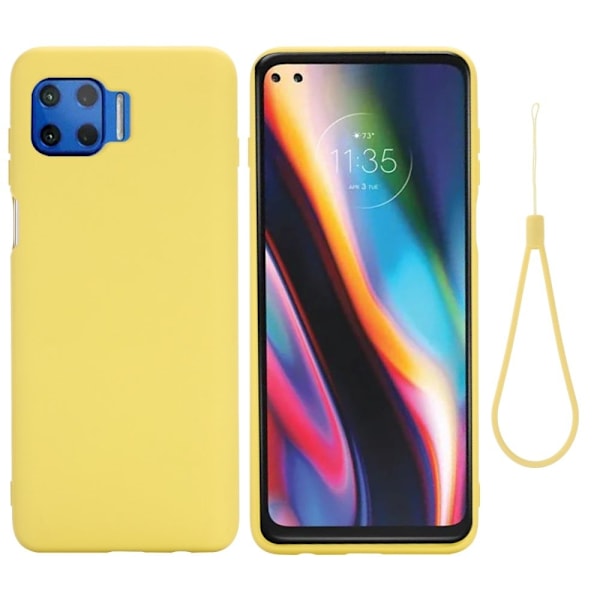 Matt Motorola Moto G 5G Plus skal av flytande silikon - Gul Gul