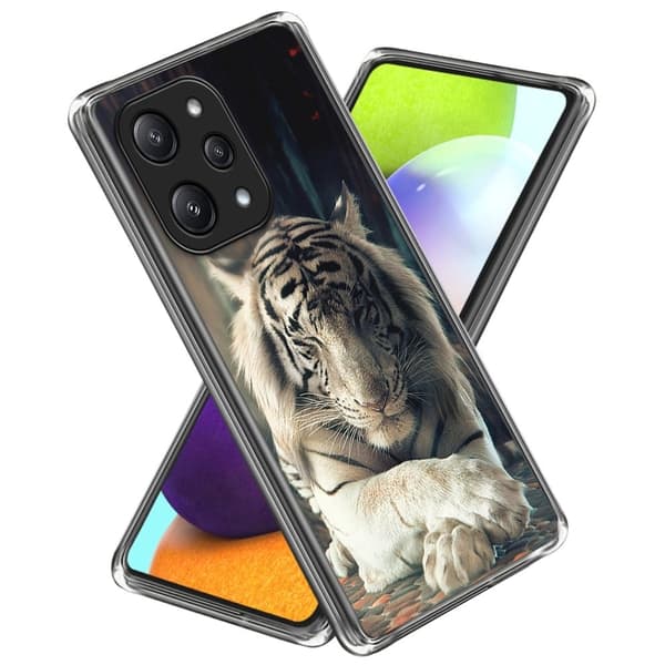 Deco Xiaomi Redmi 12 / Xiaomi Poco M6 Pro skal - Vit Tiger Vit