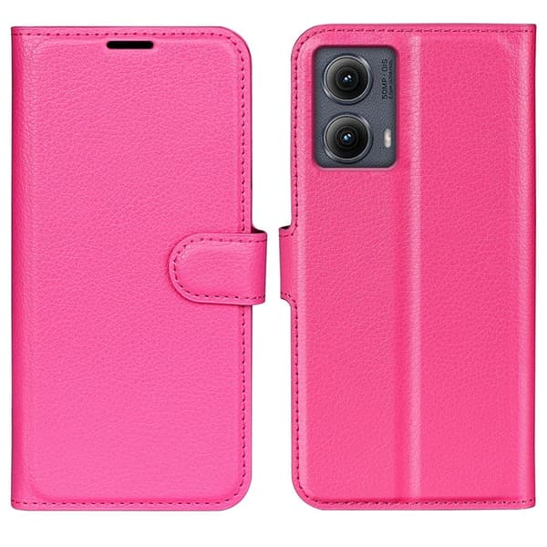 Klassisk Motorola Edge (2024) flip etui - Rose Pink