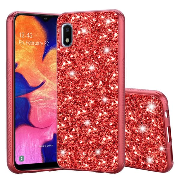 Glitter Samsung Galaxy A10e skal - Röd Röd