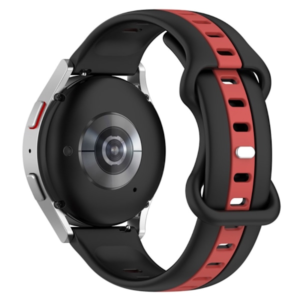 22mm Universal dual-color silikone urrem - Sort / Rød Red