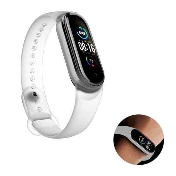 Xiaomi Mi Band 5 simple silikone urrem - Hvid White
