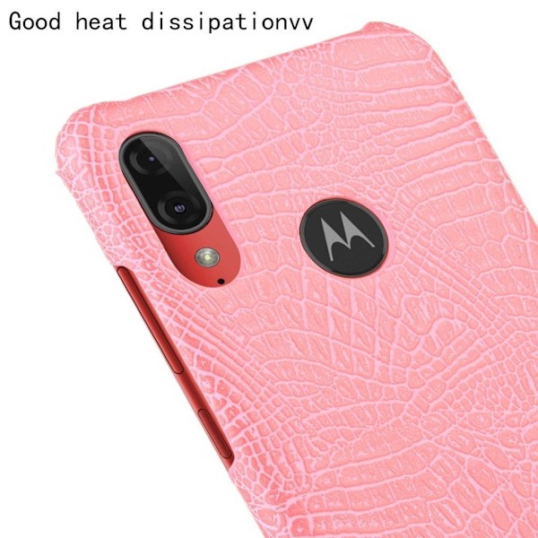 Croco Motorola Moto E6 Plus skal - Rosa Rosa