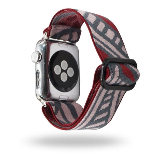Apple Watch Series 6 / 5 40 mm urrem med vevd mønster - Rød / Grå Red