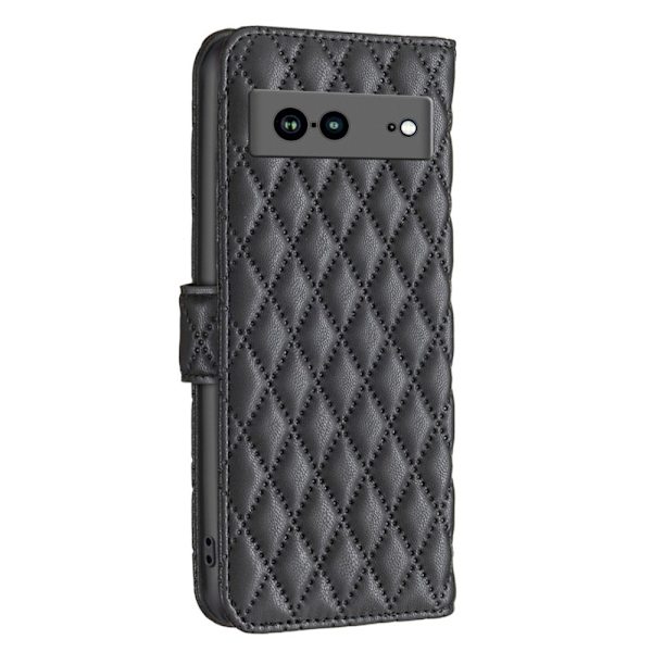 Rhombus mat Google Pixel 7a flip etui - Sort Black