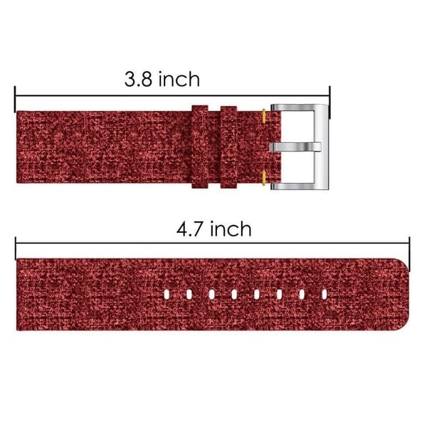 Fitbit Versa Nylon Lerret Klokkereim - Rød Red