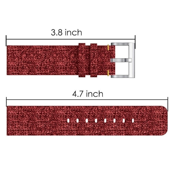 Fitbit Versa nylonkangaskellonauha - Punainen Red