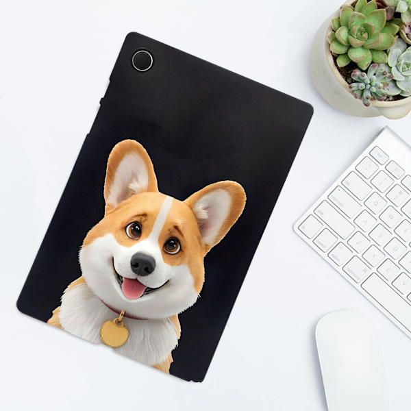 Samsung Galaxy Tab A8 10.5 (2021) Case Pattern Printing Slim Flexible Tablet Protective Cover - Corgi Brown