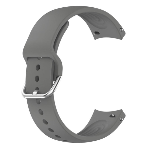 22mm Universal silicone watch strap with metal buckle - Grey Silvergrå