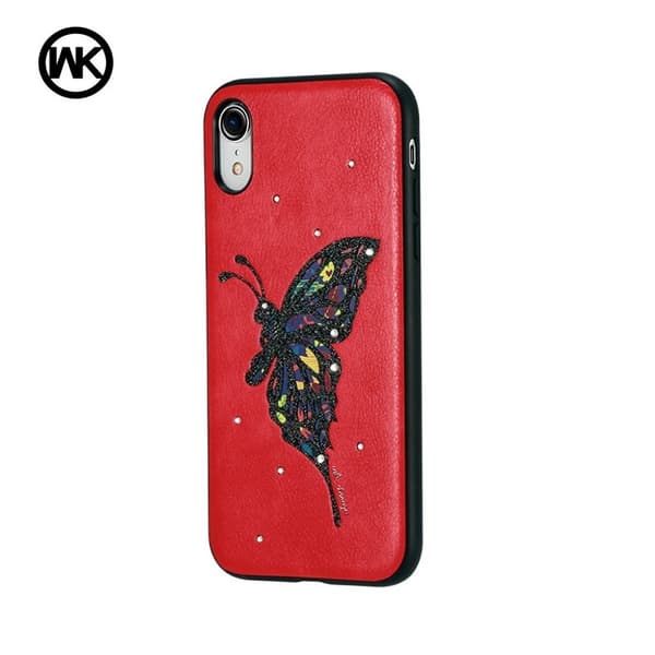 Butterfly iPhone Xr Læderetui - Rød Red
