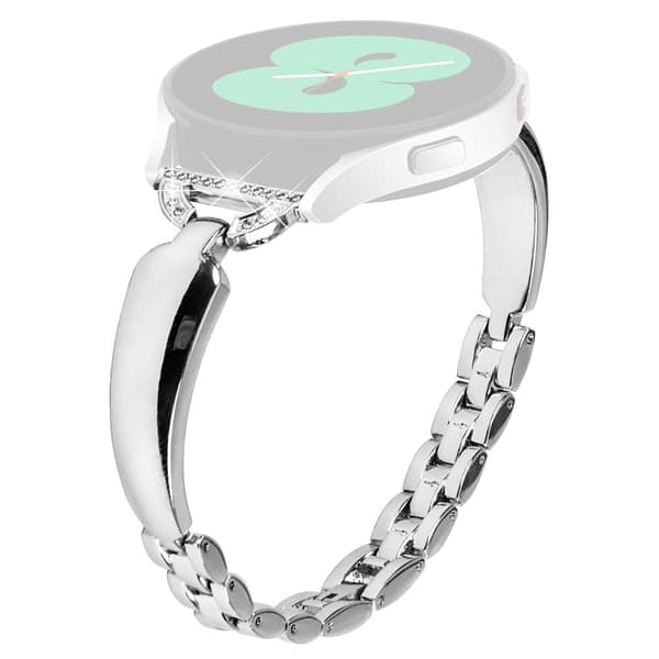 Rhinestone D-formad koppararmband Klockarmband för Samsung Galaxy Watch 6 40mm 44mm - Silver Silvergrå