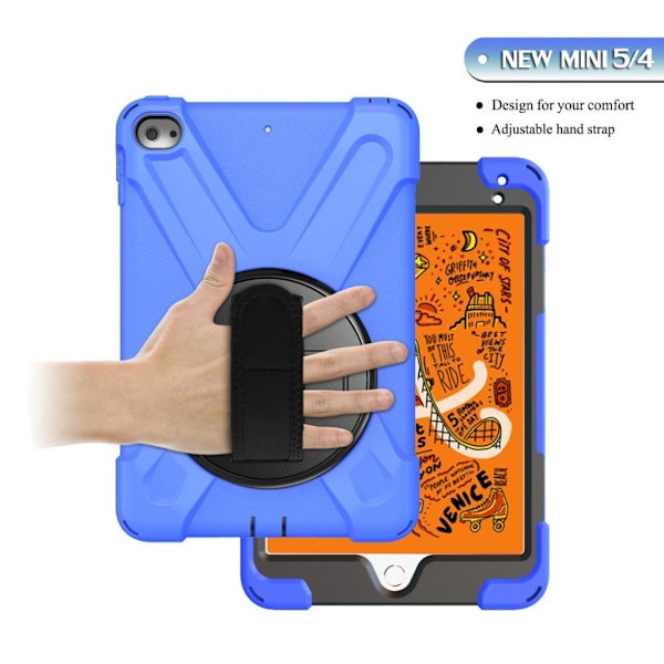 iPad Mini (2019) X-Shape hållbart hybridfodral - Blå Blå