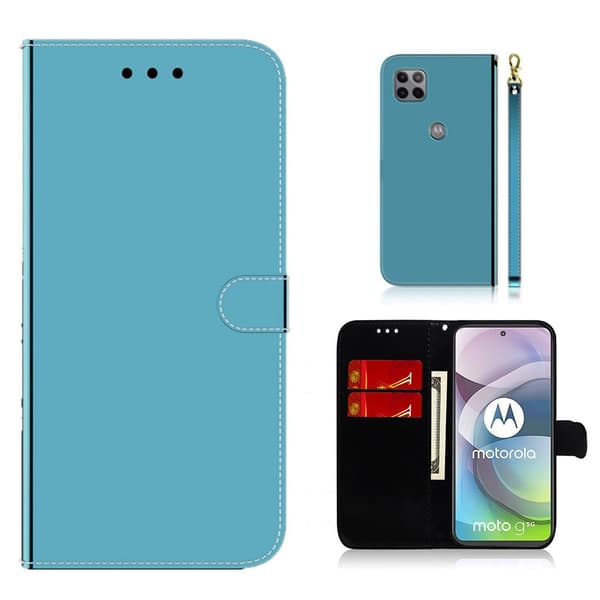 Mirror Motorola Moto G 5G flip case - Sininen Blue