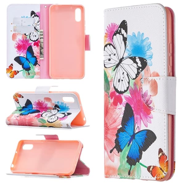 Wonderland Xiaomi Redmi 9A Flip Etui - Livlige Sommerfugle Multicolor