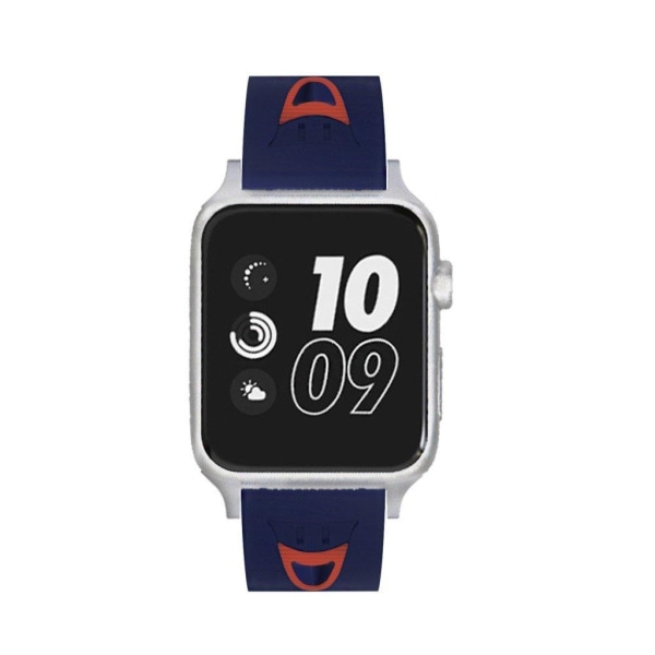 Apple Watch Series 4 4mm klockband av silikon - Mörkblå / Röd Blå