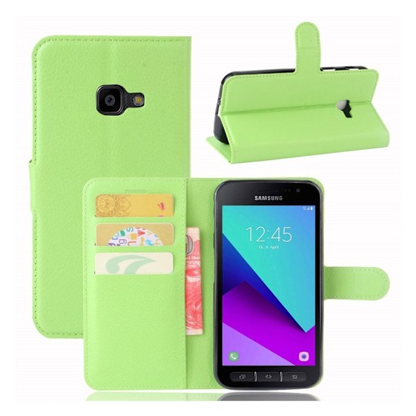 Samsung Xcover 4 Enfärgat skinn fodral - Grön Grön