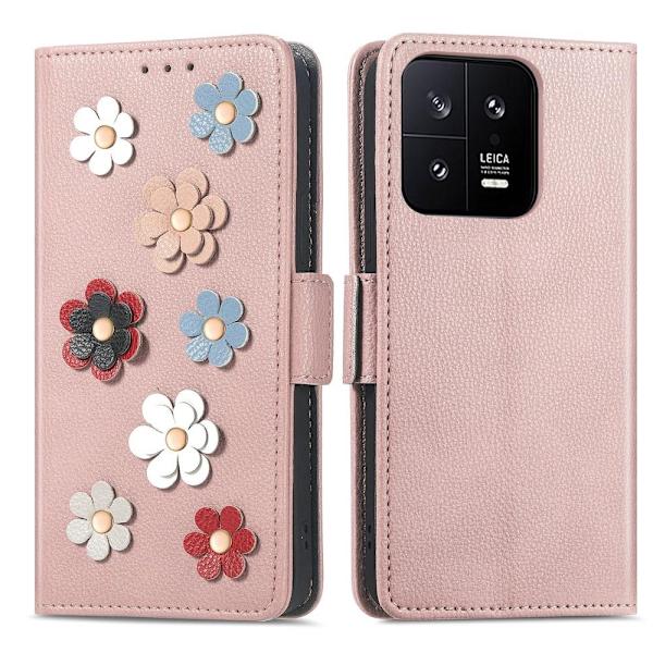 Smidigt och tunt PU-läder Xiaomi 13 fodral - Roséguld Rosa