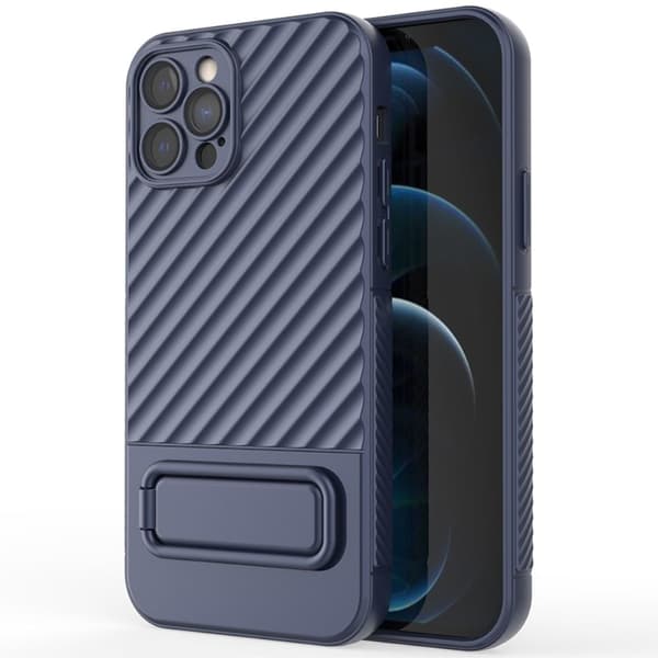 Beskyttende anti-ripe deksel med støtte for iPhone 12 Pro - Blå Blue