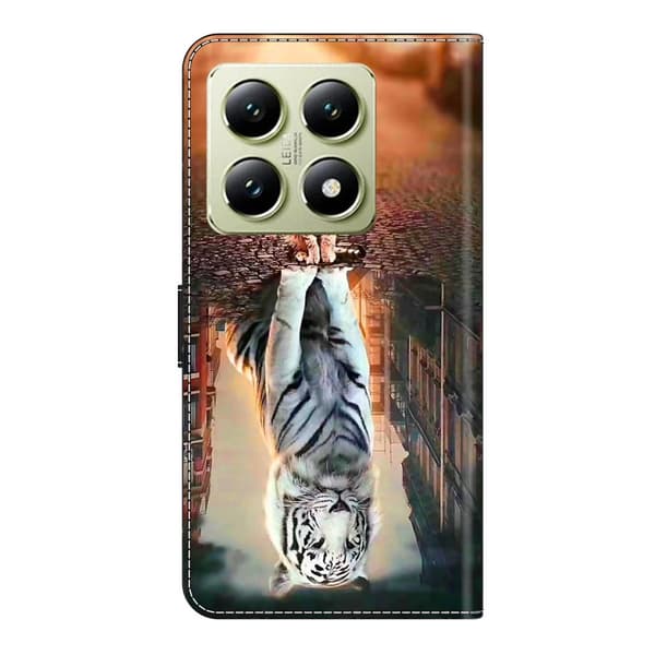 Wonderland Xiaomi 14T flip etui - Kat Og Tiger Brown
