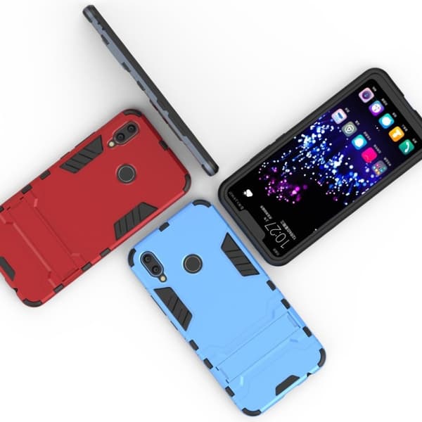 Huawei P Smart Plus mobilskal av hybrid plast material med fotstöd - Röd Röd
