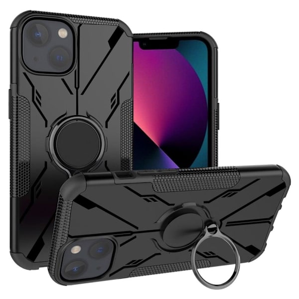 Kickstand-skydd med magnetisk platta för iPhone 13 - Svart Svart