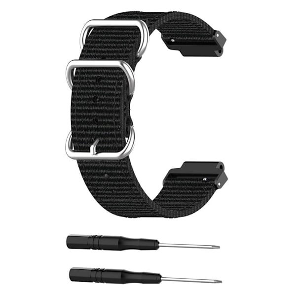 Garmin Forerunner 220 / 230 / 235 / 630 / 620 / 735 nylonkellonauha - Musta Black