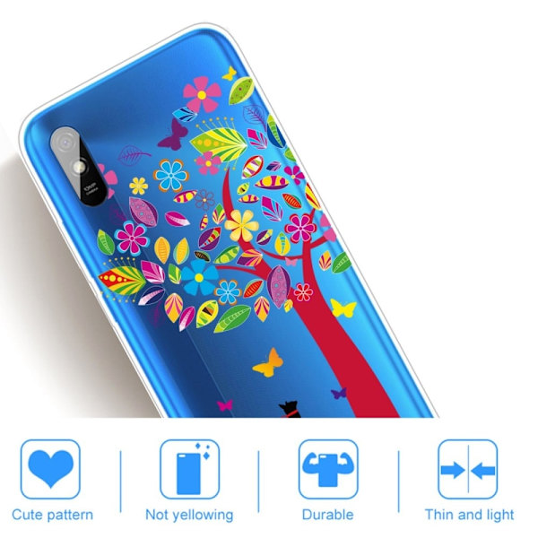 Deco Xiaomi Redmi 9A Etui - Kat og Træ Multicolor