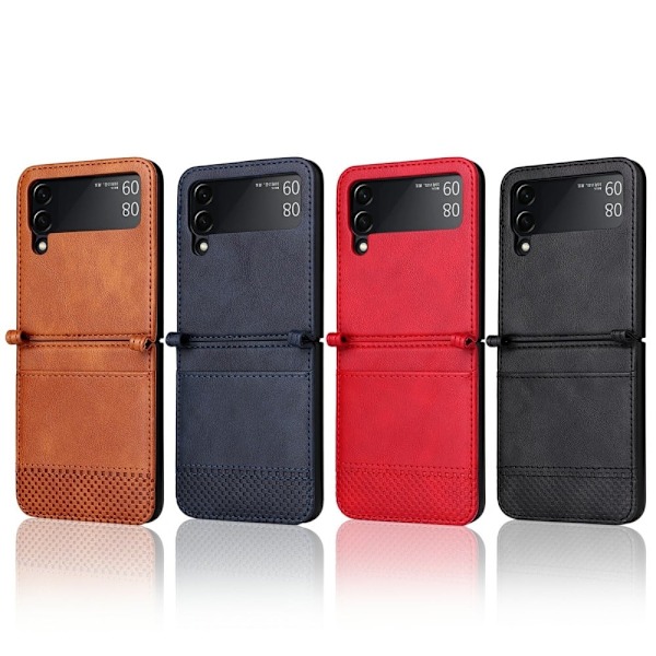 Bofink Vintage läder Samsung Galaxy Z Flip3 5G fodral - Blå Blå